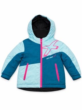 Ski-Doo Kids Winter Jacket Size 3 Teal & Pink